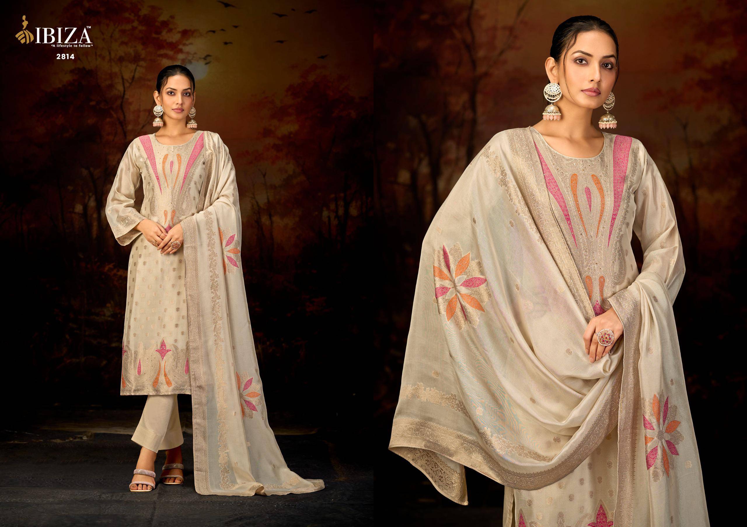 NAZUK By IBIZA 2811 To 2816 Series Beautiful Festive Suits Stylish Colorful Fancy Casual Wear JACQUARD Dresses At Wholesale Price
